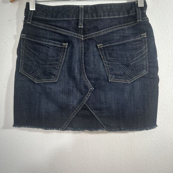 GAP Skirt Womens 2 Dark Blue Frayed Hem Denim Jean 90s Y2K - Picture 2 of 7